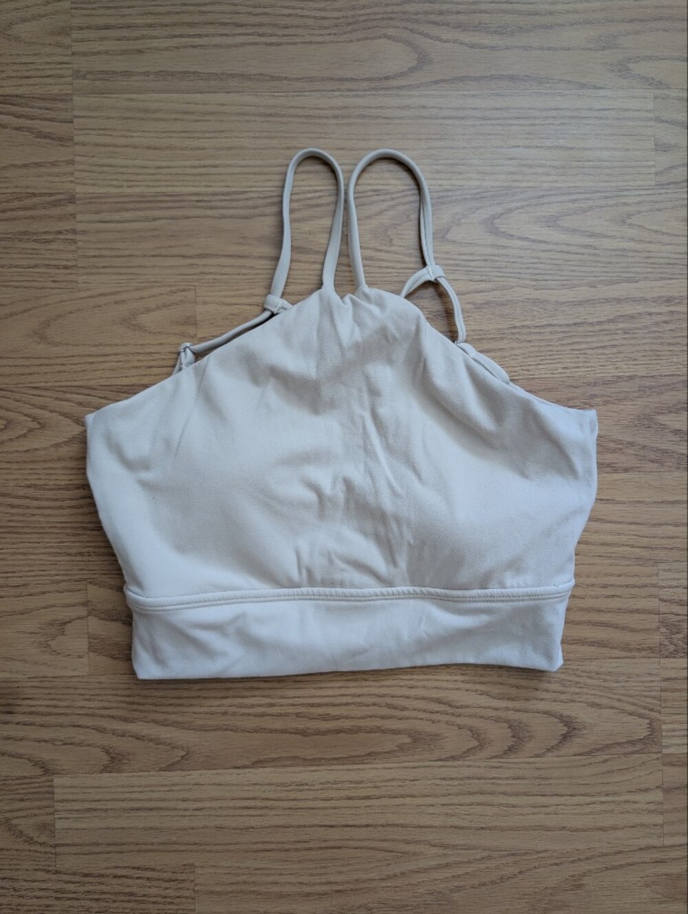 BuffBunny Cream high neck Strappy Sports Bra